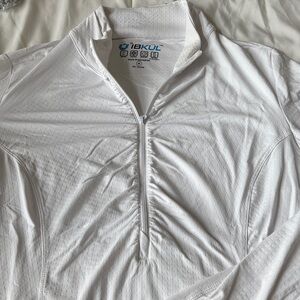 IBKUL White Zip-Front Athletic Pullover
